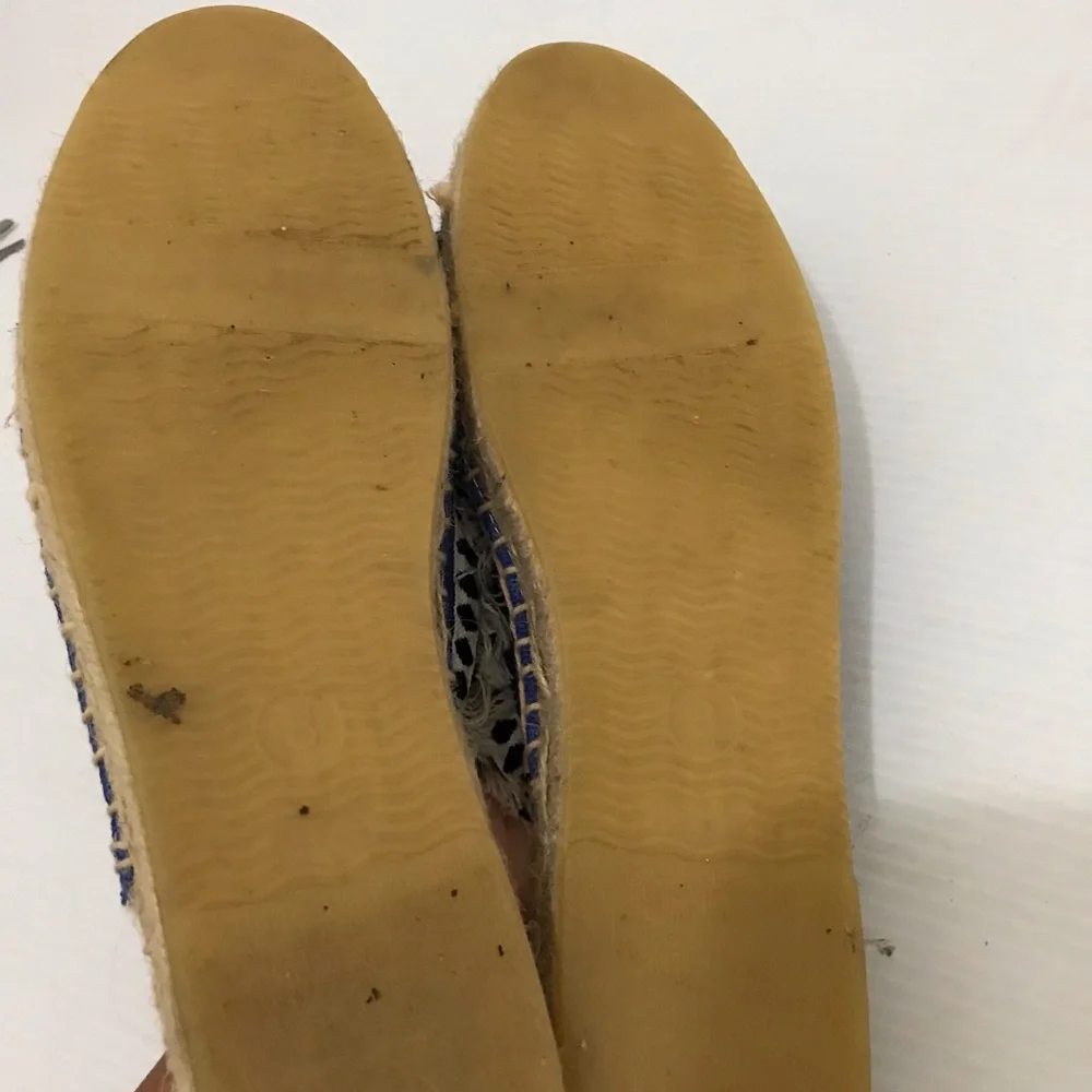 Tonivis Blue and Cream Espadrille mules Size 8